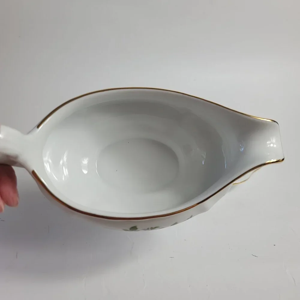 Traditions China Johann Haviland Moss Rose Gravy Boat & Underplate Pink Roses